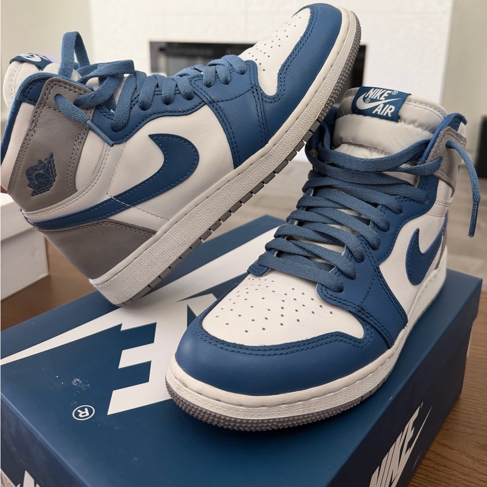 Nike Air Blue and Gray High-Top Sneakers